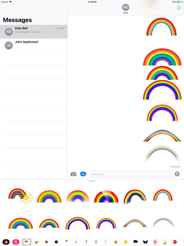 Tangkapan layar My Rainbow Sticker Pack iPad 