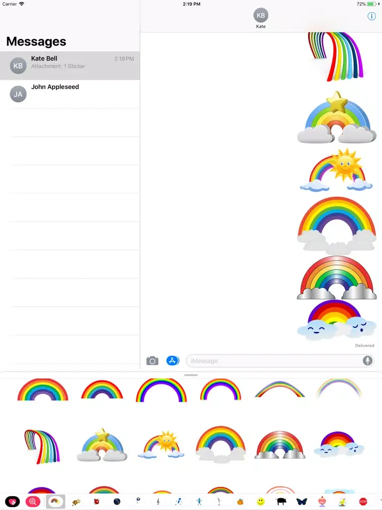 Tangkapan layar My Rainbow Sticker Pack iPad 