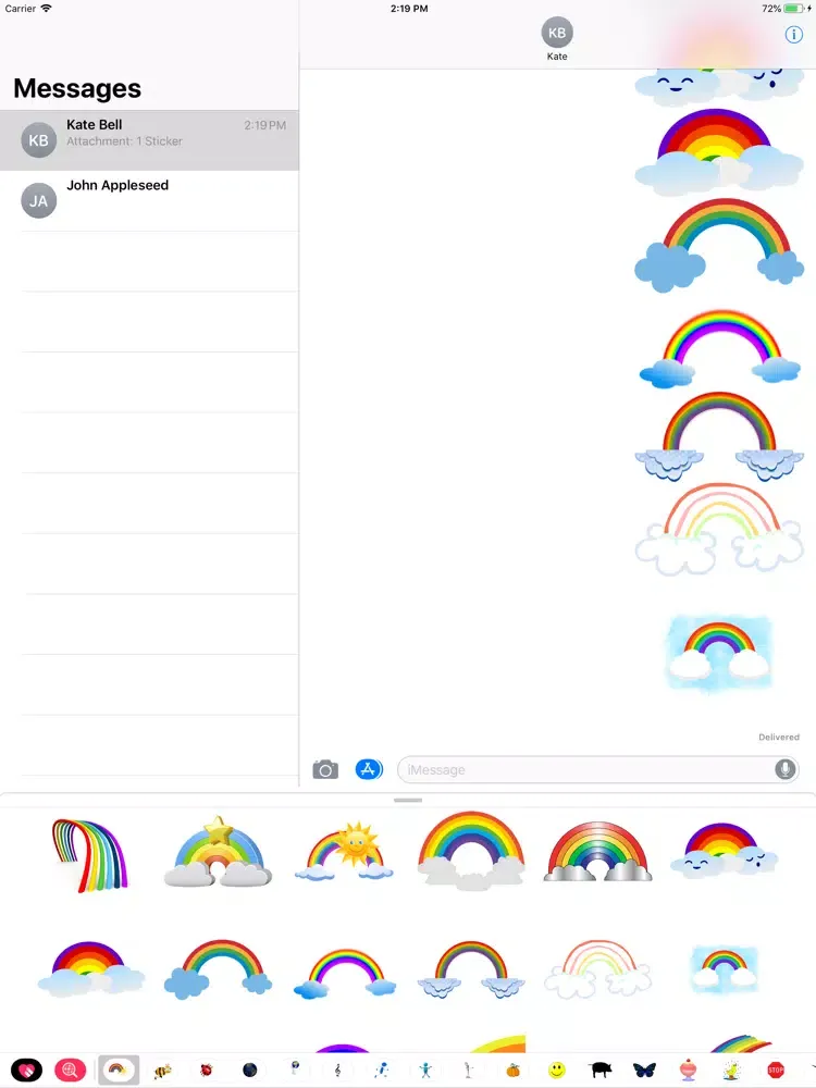 Tangkapan layar My Rainbow Sticker Pack iPad 