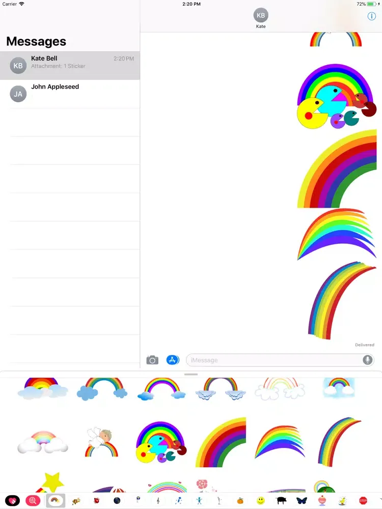 Tangkapan layar My Rainbow Sticker Pack iPad 