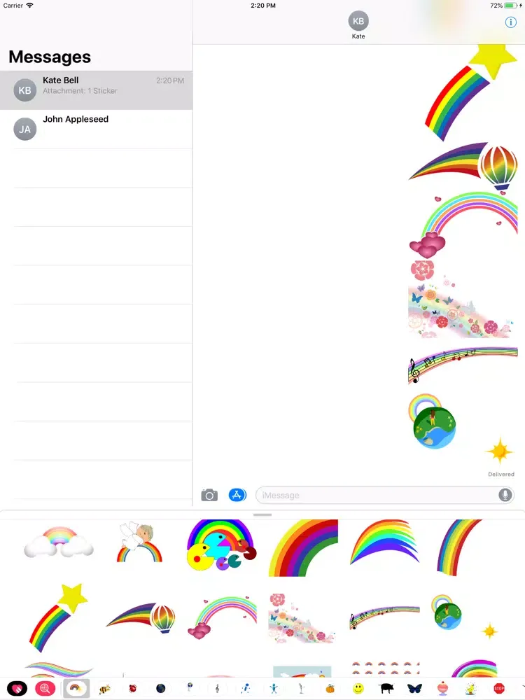 Tangkapan layar My Rainbow Sticker Pack iPad 