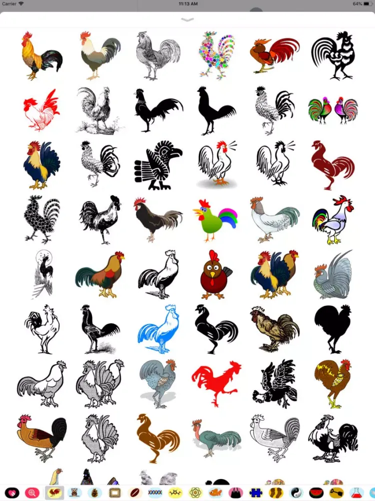 تصاویر Raucous Rooster Stickers iPad 