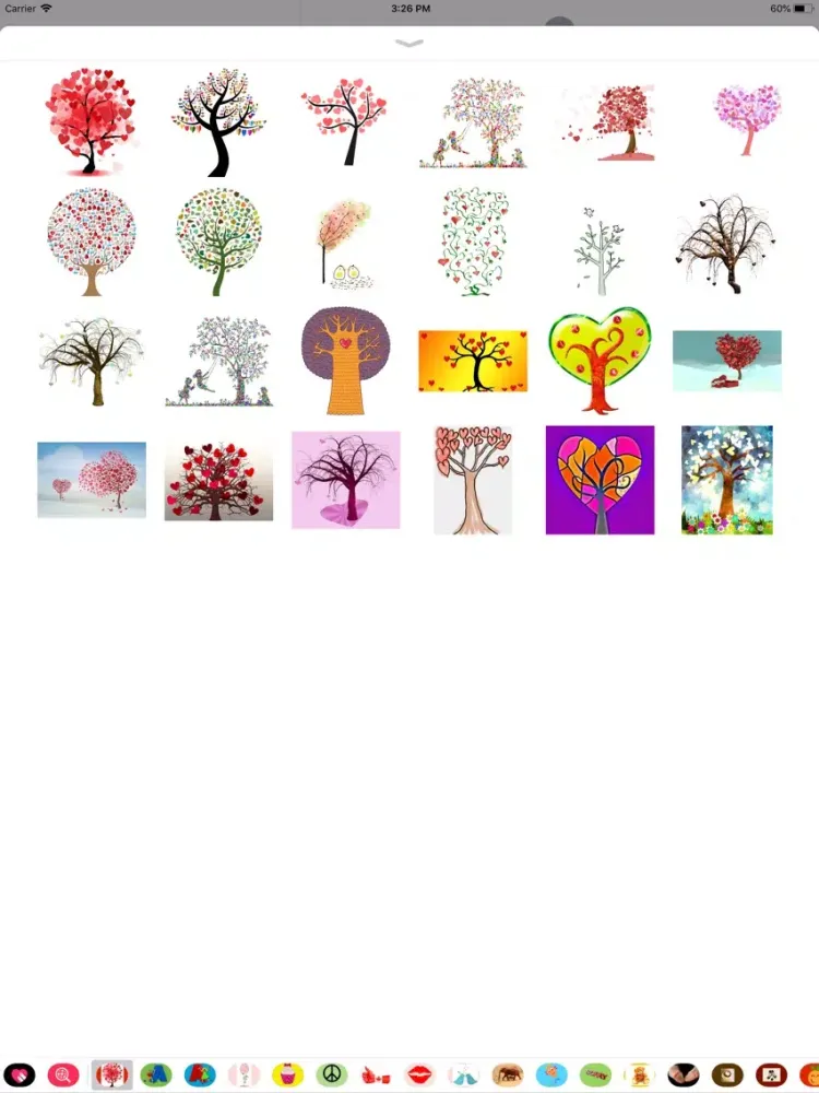 Tangkapan layar Tree Hearts Sticker Pack iPad 