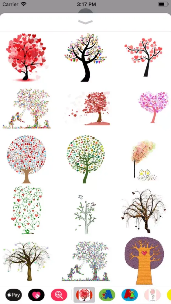 Tangkapan layar Tree Hearts Sticker Pack