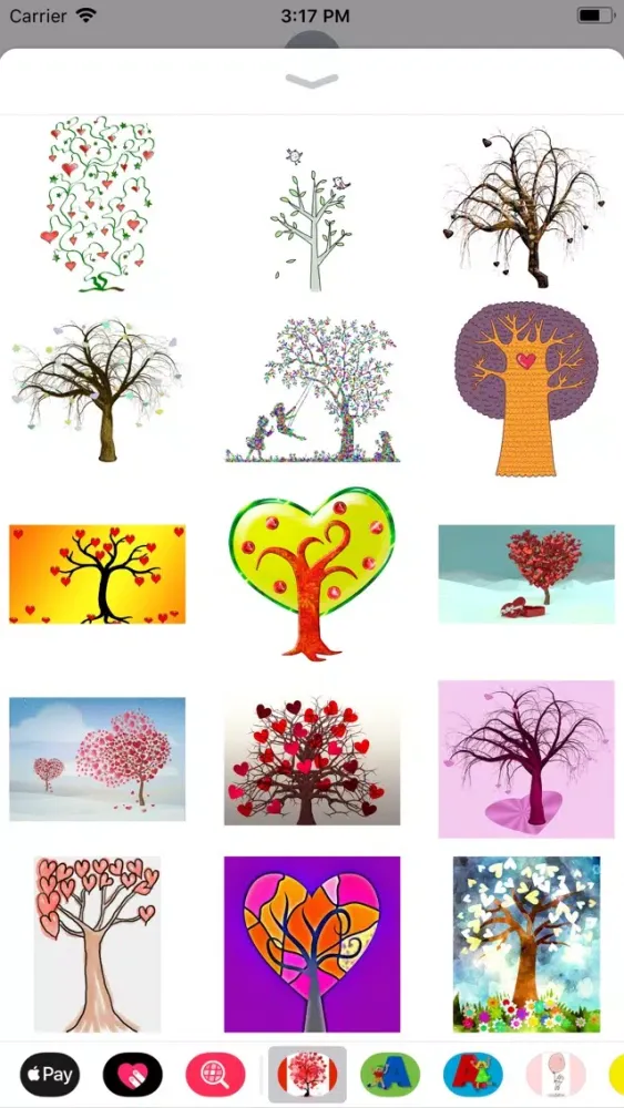 Tangkapan layar Tree Hearts Sticker Pack