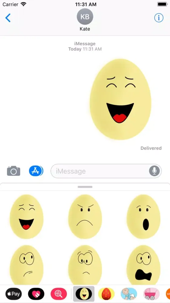 Zrzuty ekranu Yellow Egg Face Sticker Pack