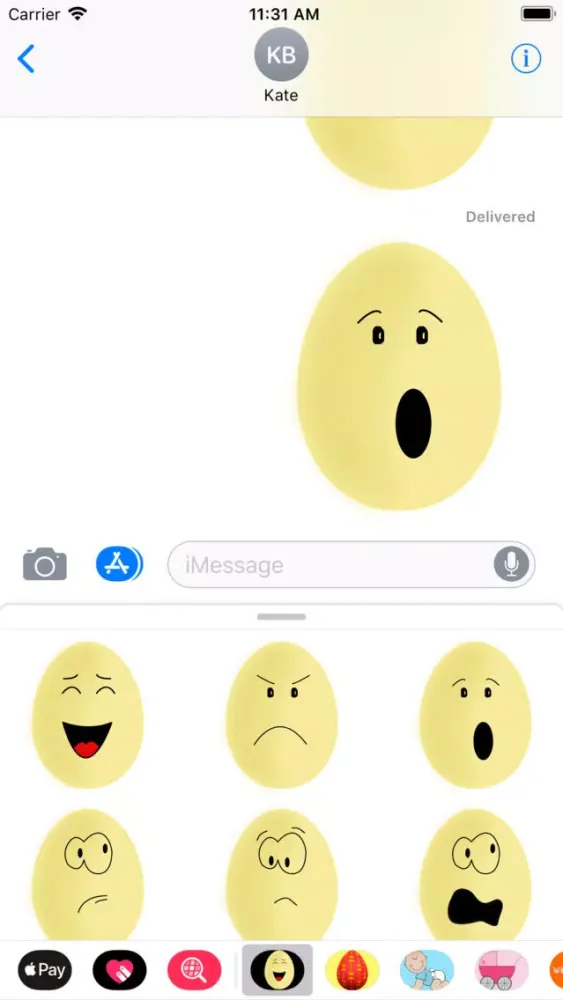 Zrzuty ekranu Yellow Egg Face Sticker Pack
