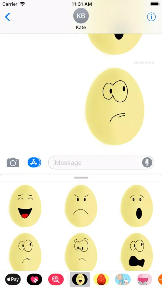 Zrzuty ekranu Yellow Egg Face Sticker Pack