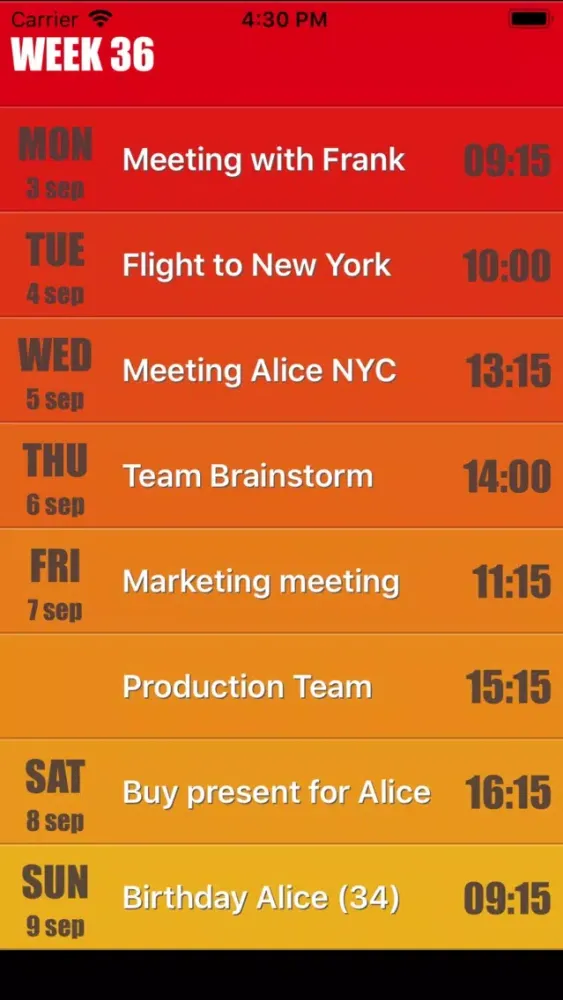 Captures d'écran de Weekly Calendar Agenda Planner