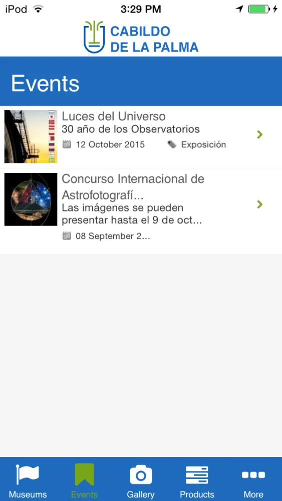 Zrzuty ekranu Museums and Events La Palma