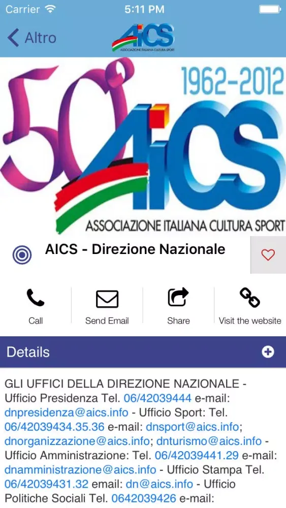 Zrzuty ekranu AICS Associazione Italiana Cultura Sport – Direzione Nazionale