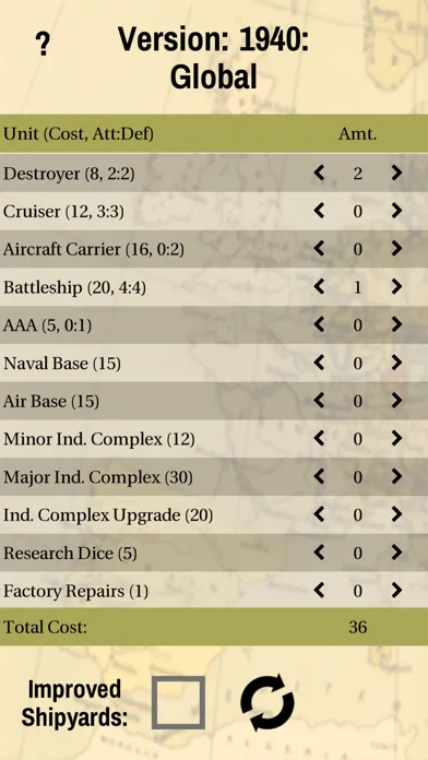A&A Unit Purchase Calculator Screenshots