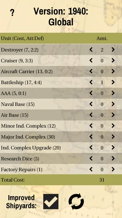 A&A Unit Purchase Calculator Screenshots