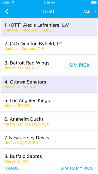 Zrzuty ekranu Sports Draft Simulator
