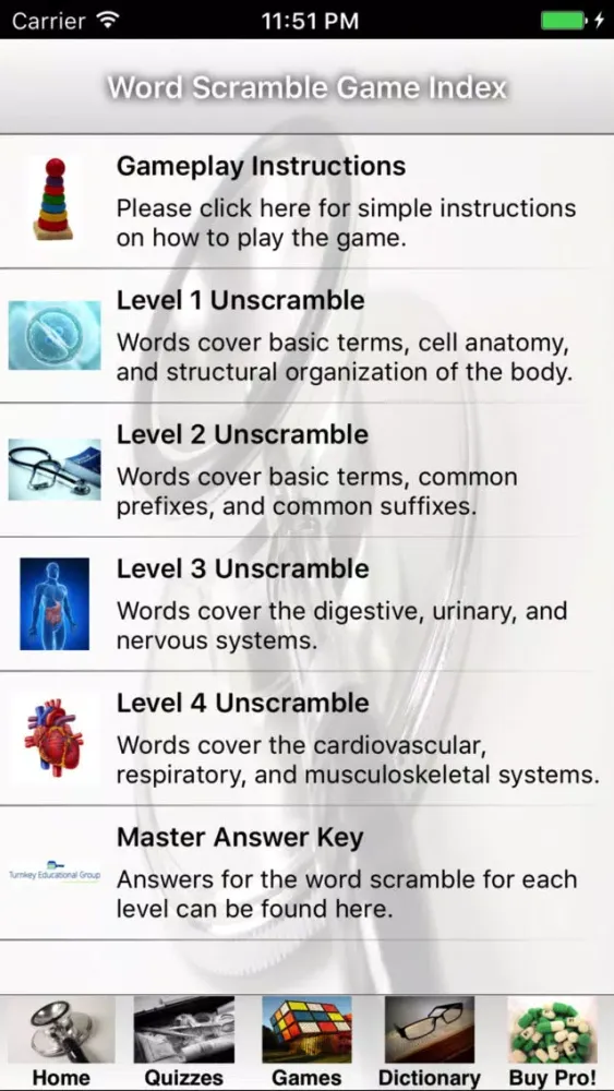 Tangkapan layar Turnkey Medical Terminology™