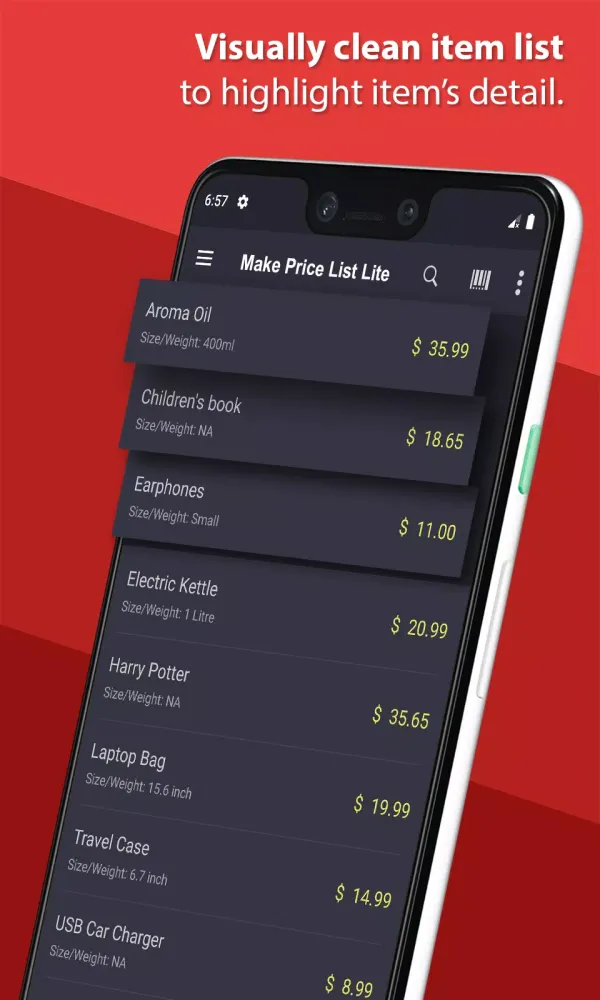 Make Price List Lite Screenshots