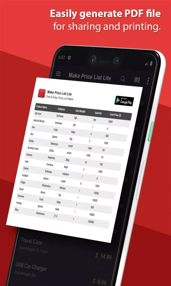 Make Price List Lite Screenshots