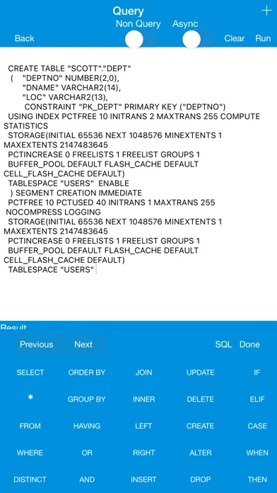 Tangkapan layar iOracleProg - Oracle Client