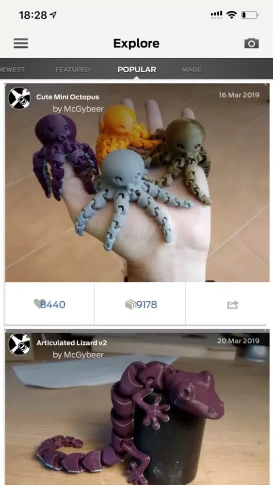 Thingiverse Screenshots