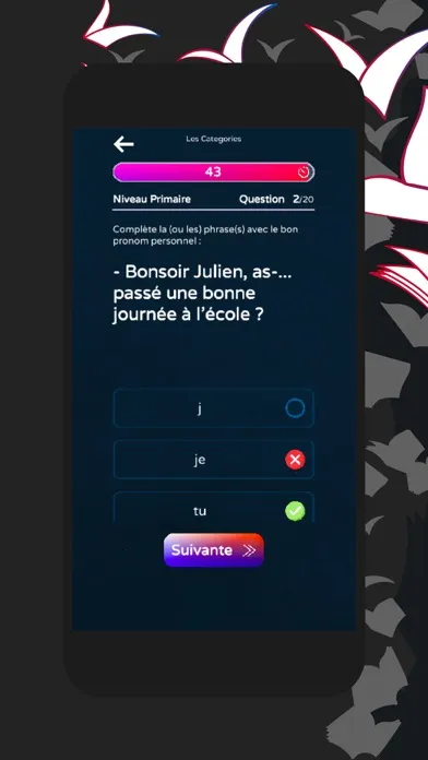 Ảnh chụp màn hình của French Grammar Quiz