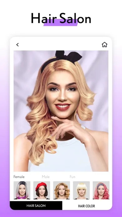 Tangkapan layar LOOX: Face Shape Test, AI Hair