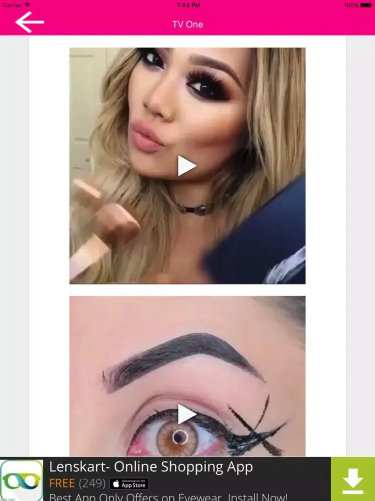 Zrzuty ekranu MakeUp Videos Plus iPad 