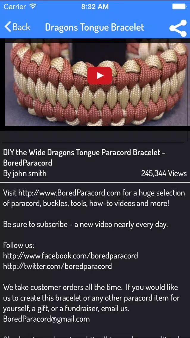 ภาพหน้าจอของ Paracord Styling Guide - Complete Video Guide