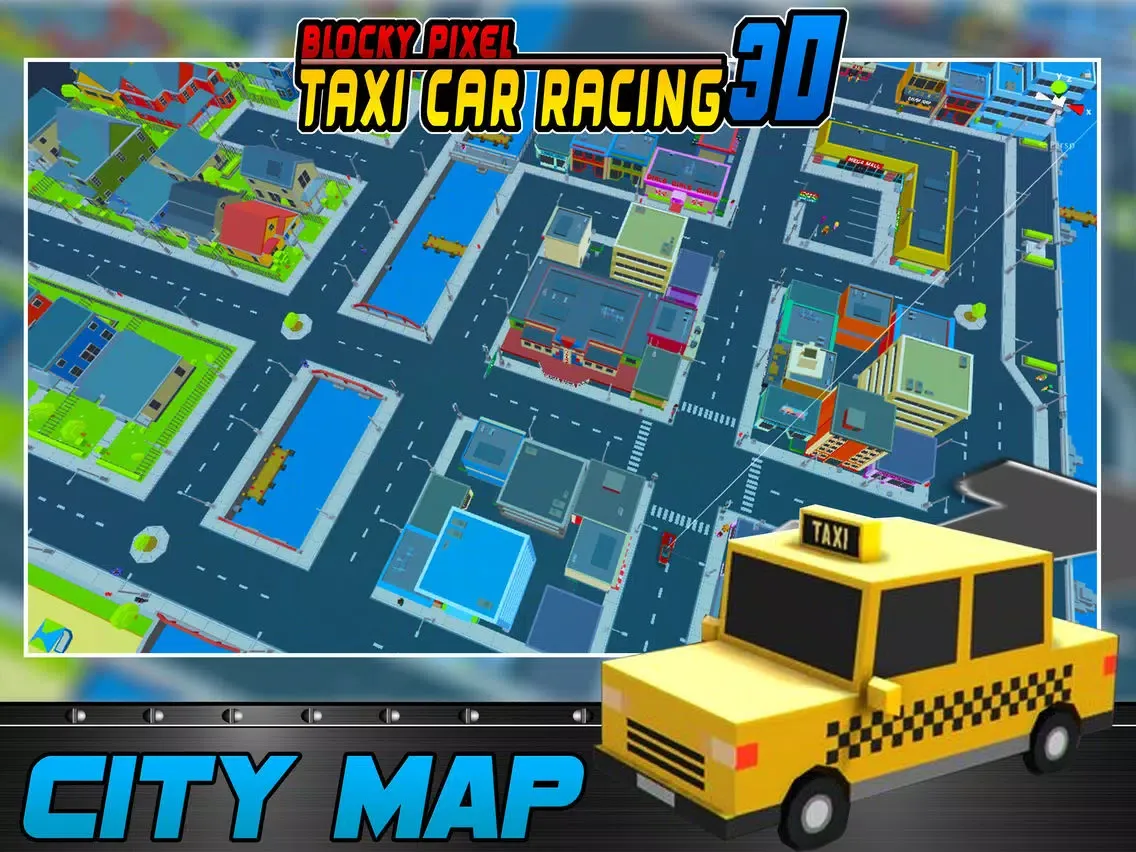 Capturas de tela do Blocky Pixel Taxi Car Racing 3D iPad 