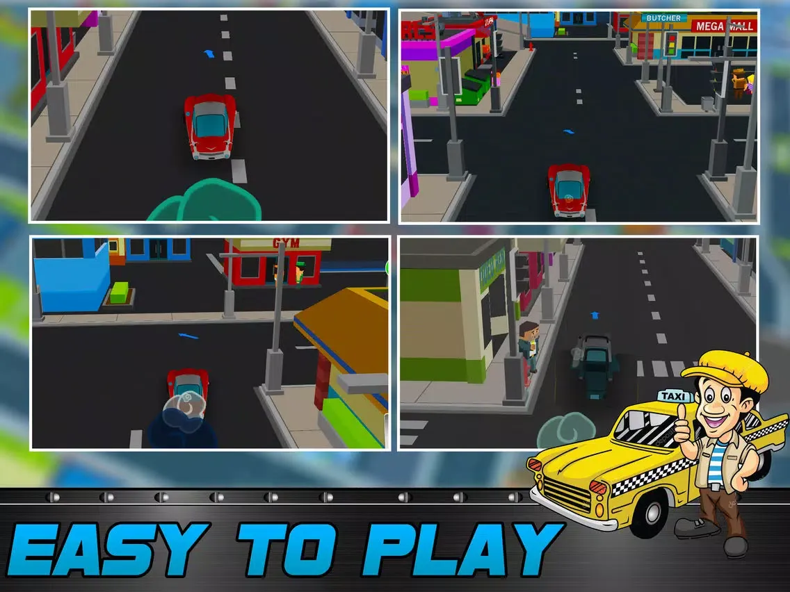 Capturas de tela do Blocky Pixel Taxi Car Racing 3D iPad 