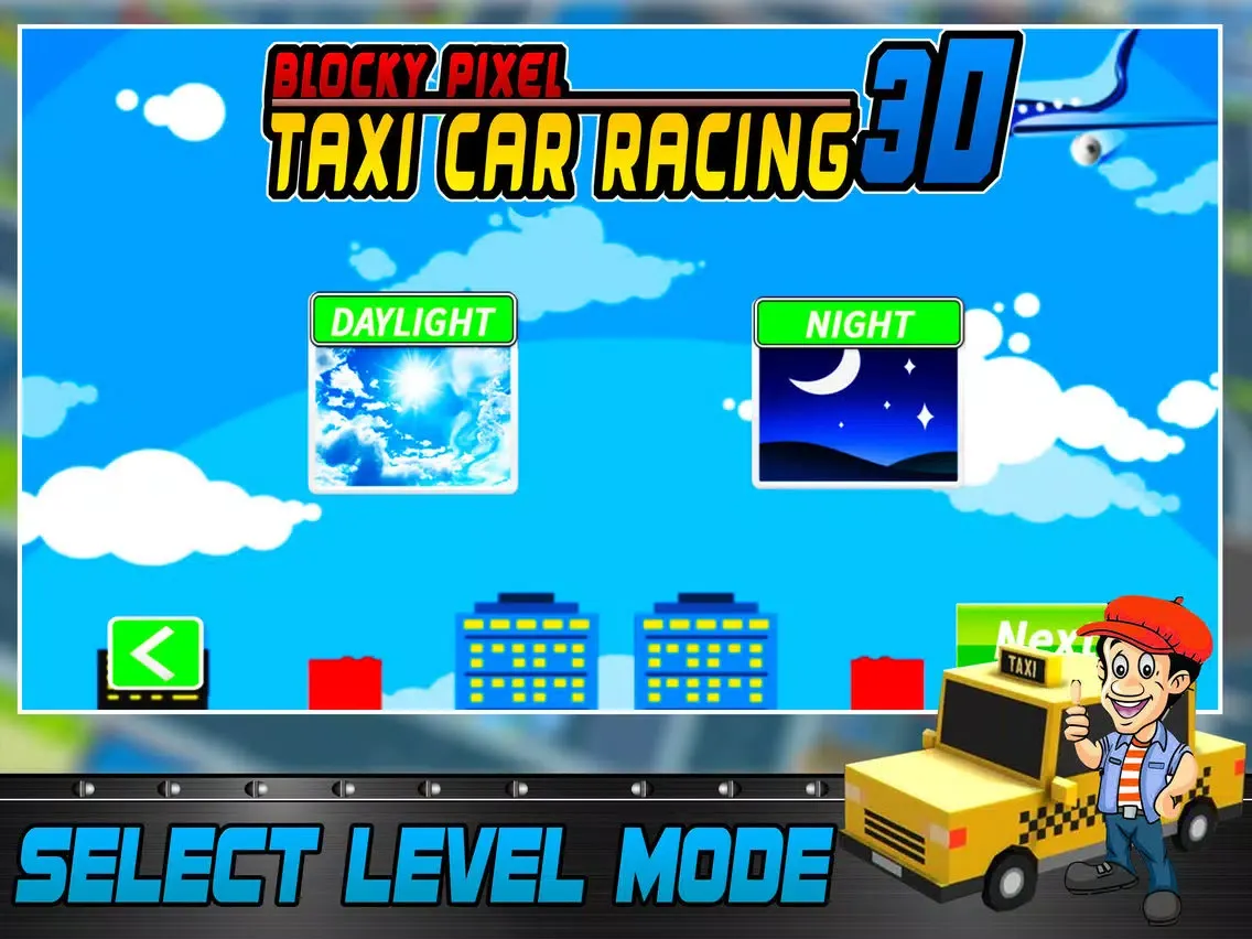Capturas de tela do Blocky Pixel Taxi Car Racing 3D iPad 