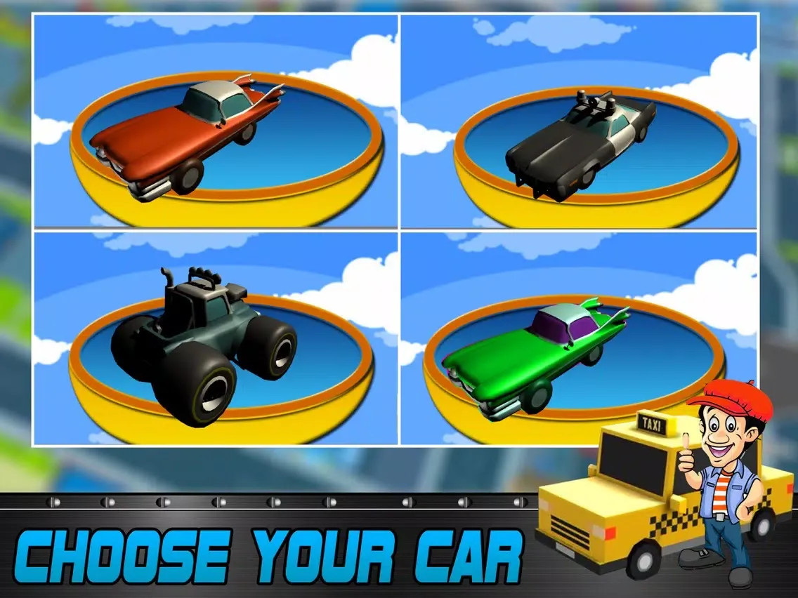 Capturas de tela do Blocky Pixel Taxi Car Racing 3D iPad 