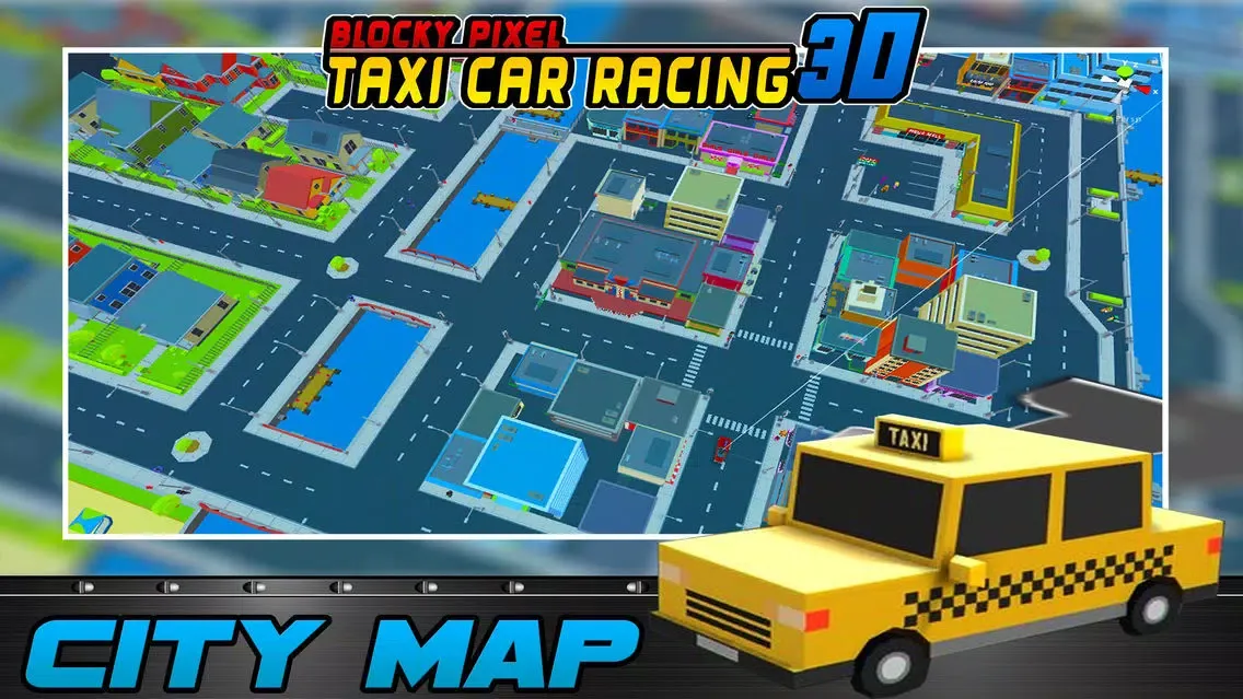 Capturas de tela do Blocky Pixel Taxi Car Racing 3D