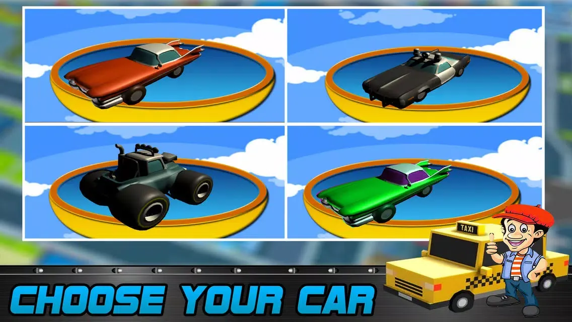 Capturas de tela do Blocky Pixel Taxi Car Racing 3D