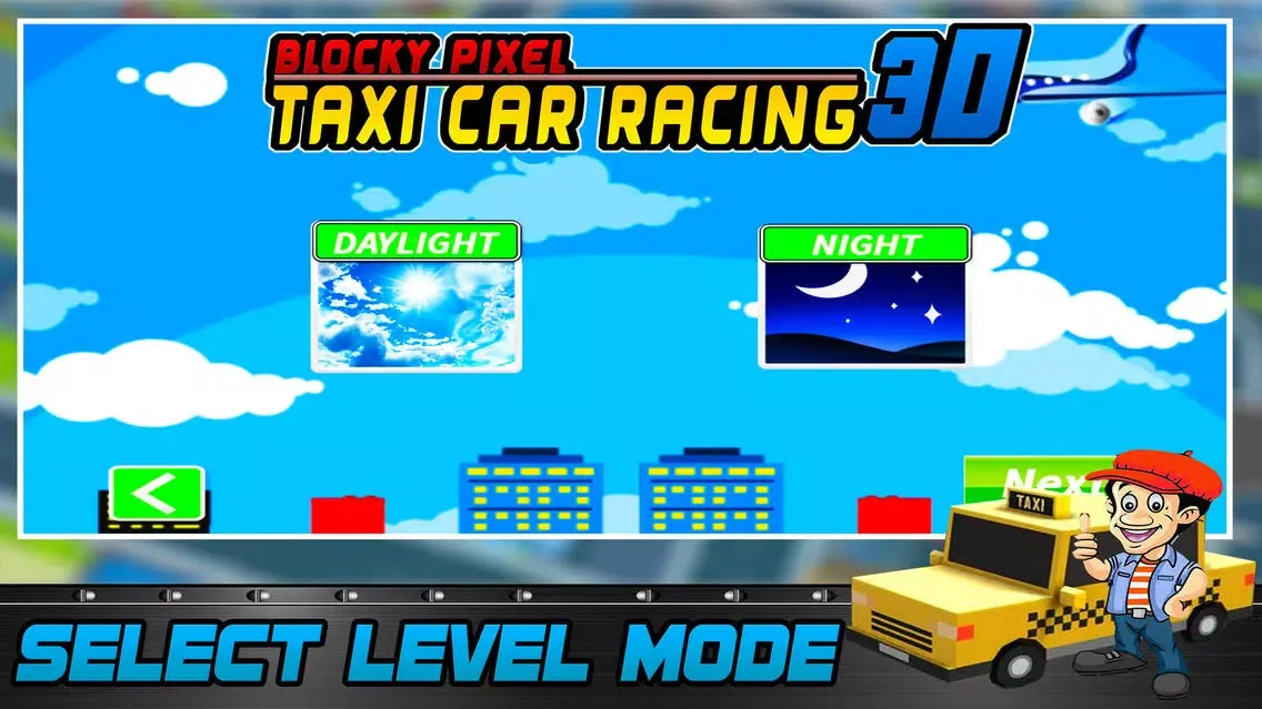 Capturas de tela do Blocky Pixel Taxi Car Racing 3D