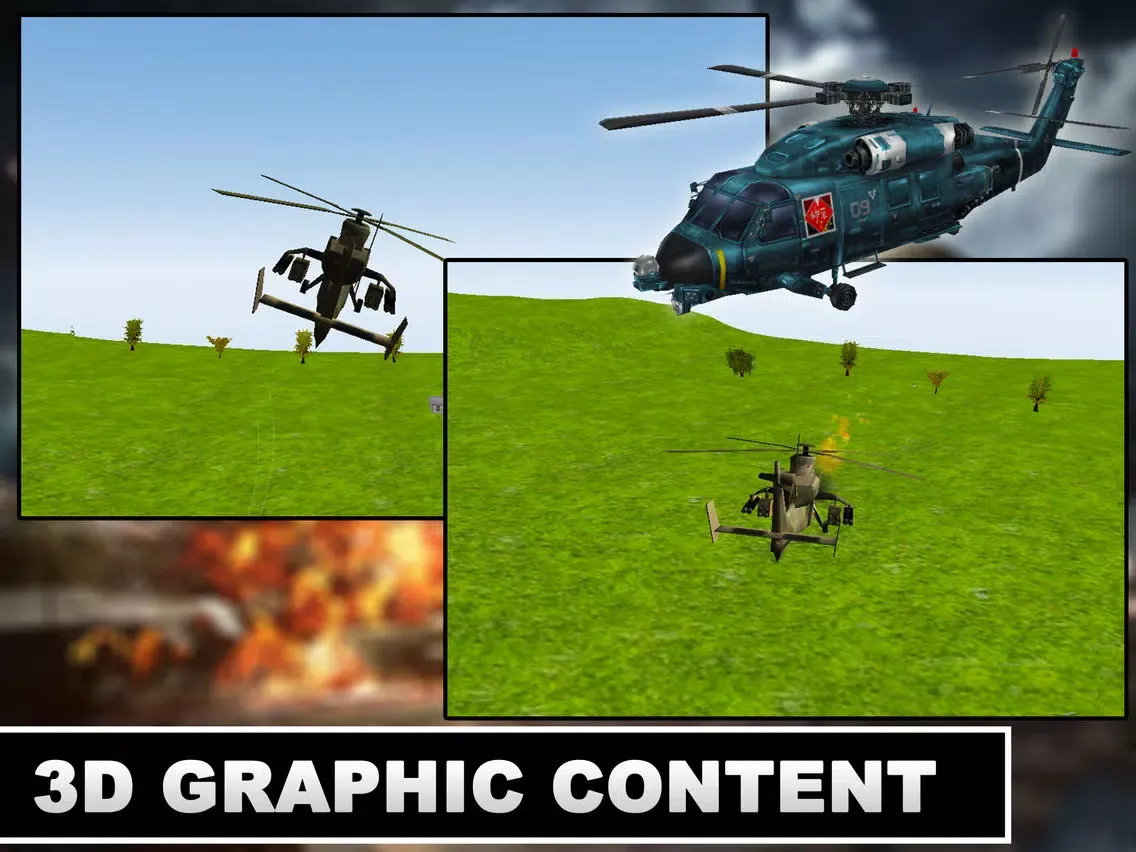 Capturas de pantalla de Modern Helicopter Battle 3D - Gunship Strike Sim iPad 