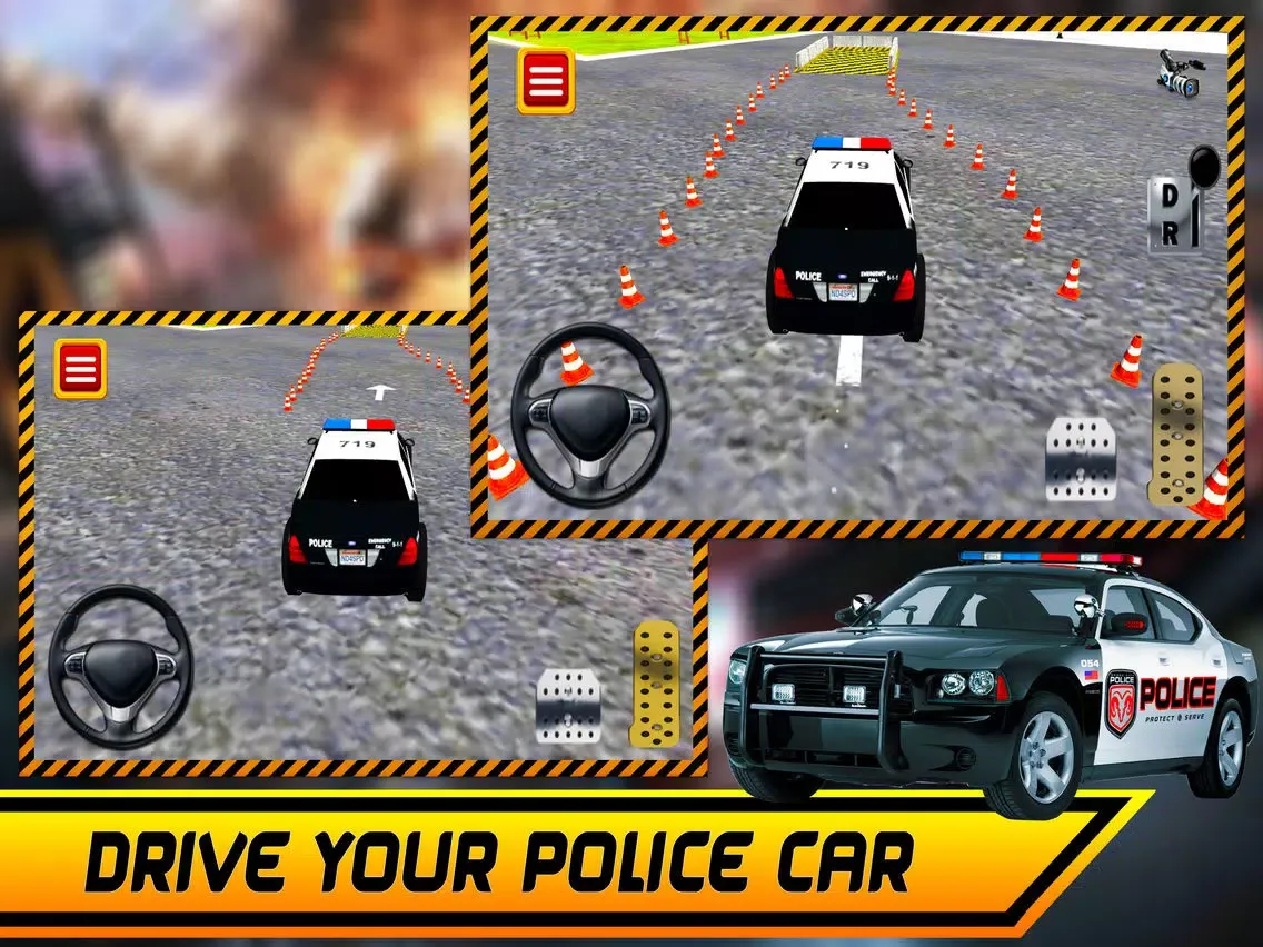 Real Police Car Parking Simulator 3D Game iPad  Screenshots