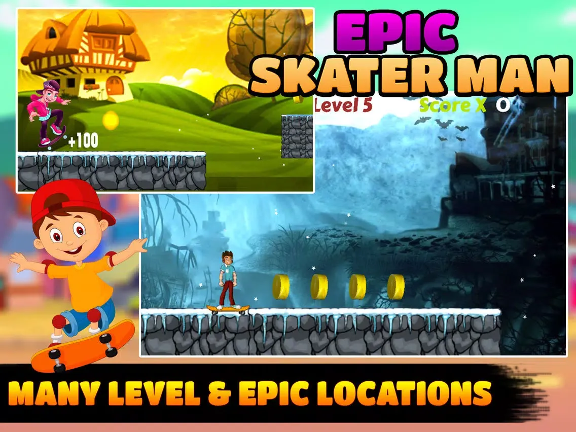 Tangkapan layar Epic Skater Man Game iPad 