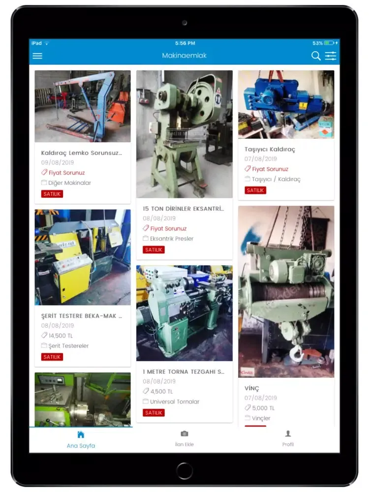 Zrzuty ekranu Makina Emlak iPad 
