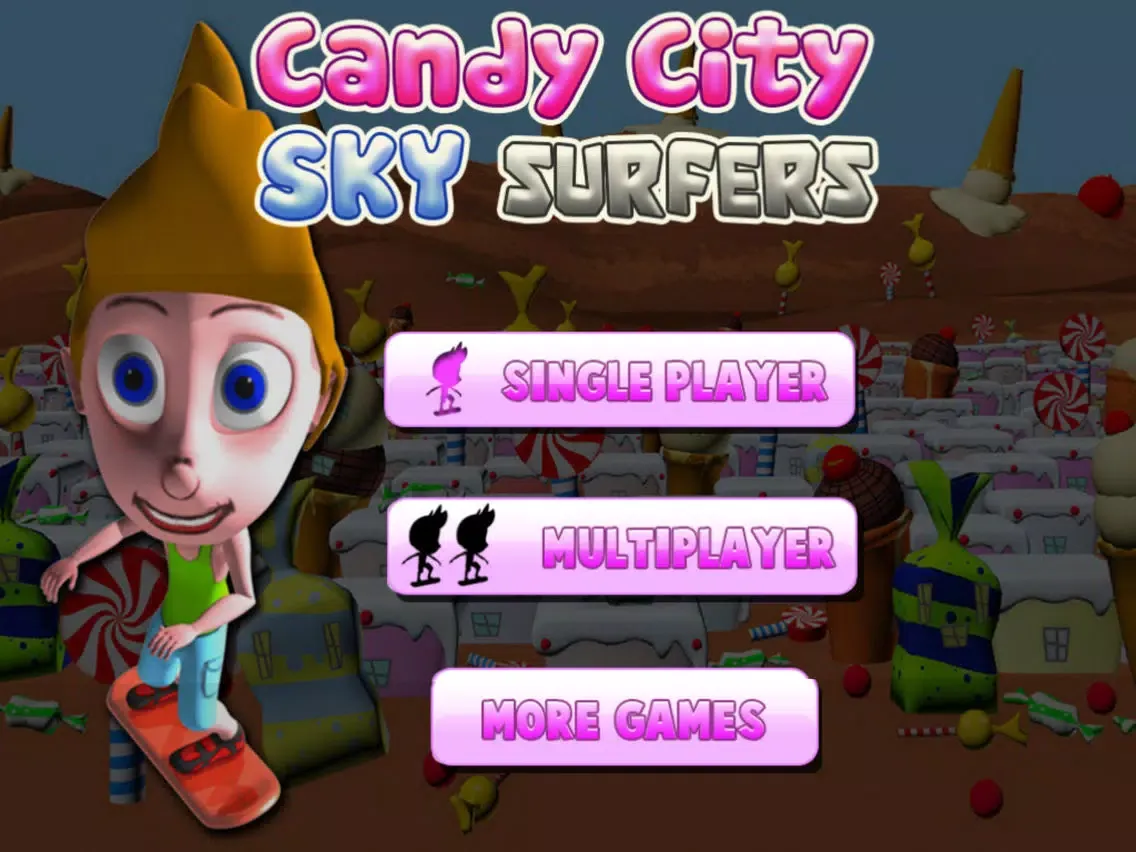 Capturas de tela do Candy City Sky Surfers - Skateboard/hoverboard-surfing run game for boys and girls: Crush your competition! iPad 