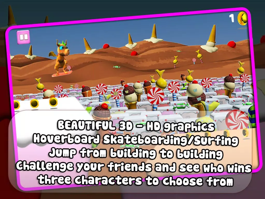 Capturas de tela do Candy City Sky Surfers - Skateboard/hoverboard-surfing run game for boys and girls: Crush your competition! iPad 
