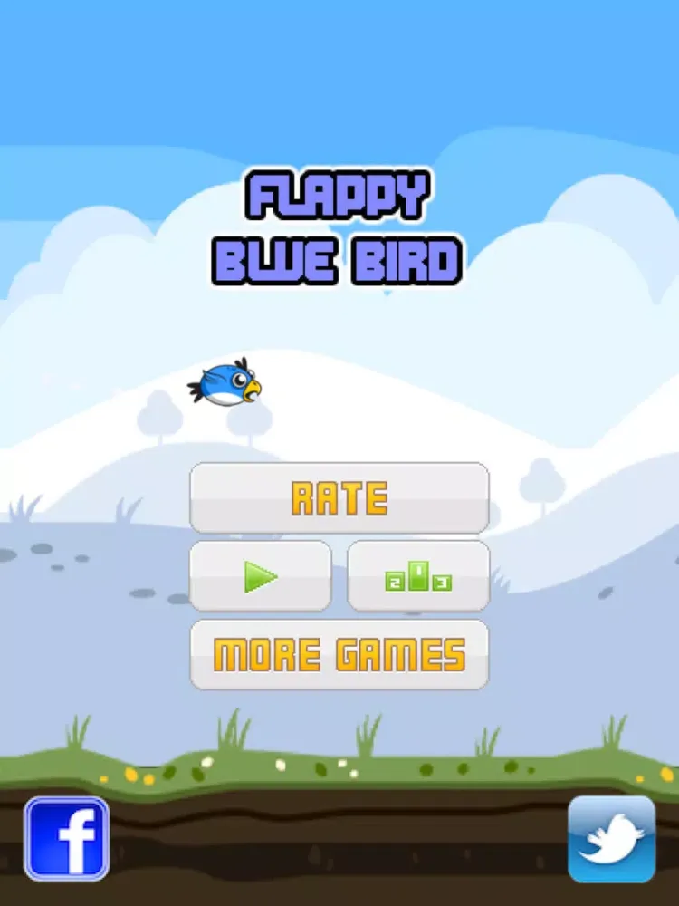 تصاویر Flappy Blue Bird Original- A clumsy Bird's impossible journey iPad 