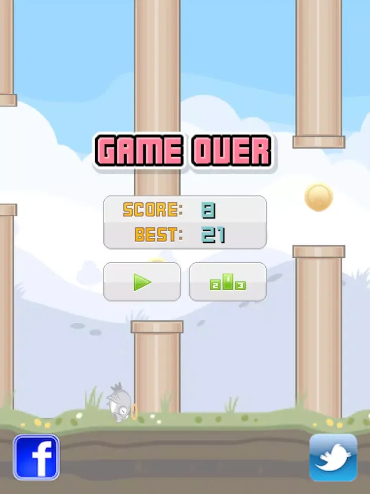 تصاویر Flappy Blue Bird Original- A clumsy Bird's impossible journey iPad 