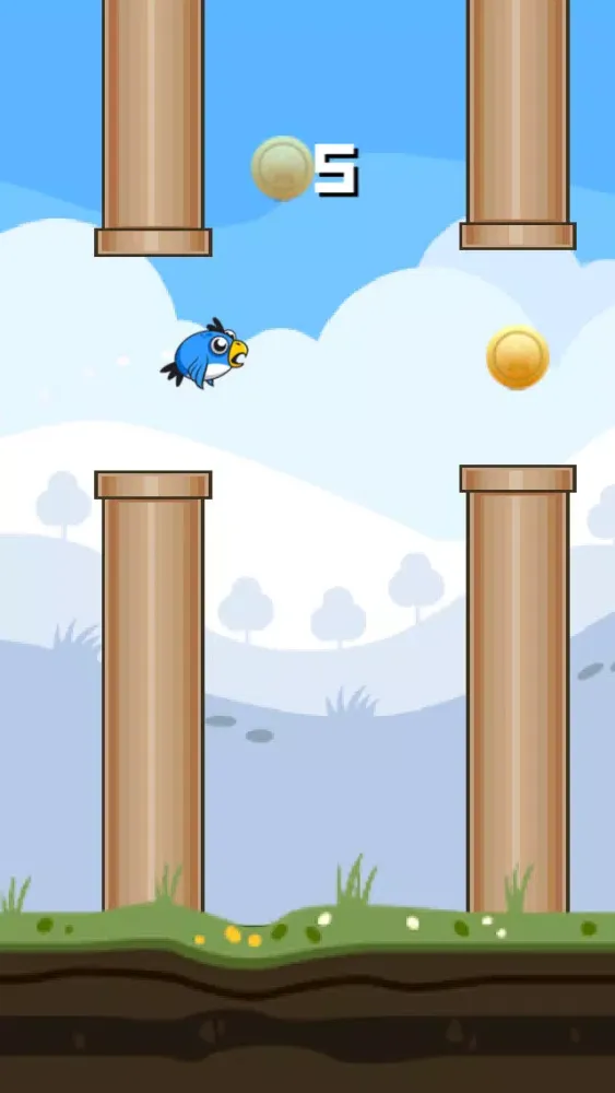 تصاویر Flappy Blue Bird Original- A clumsy Bird's impossible journey