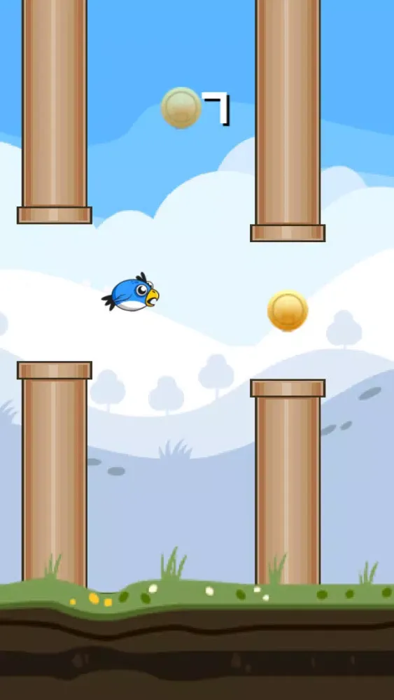 تصاویر Flappy Blue Bird Original- A clumsy Bird's impossible journey