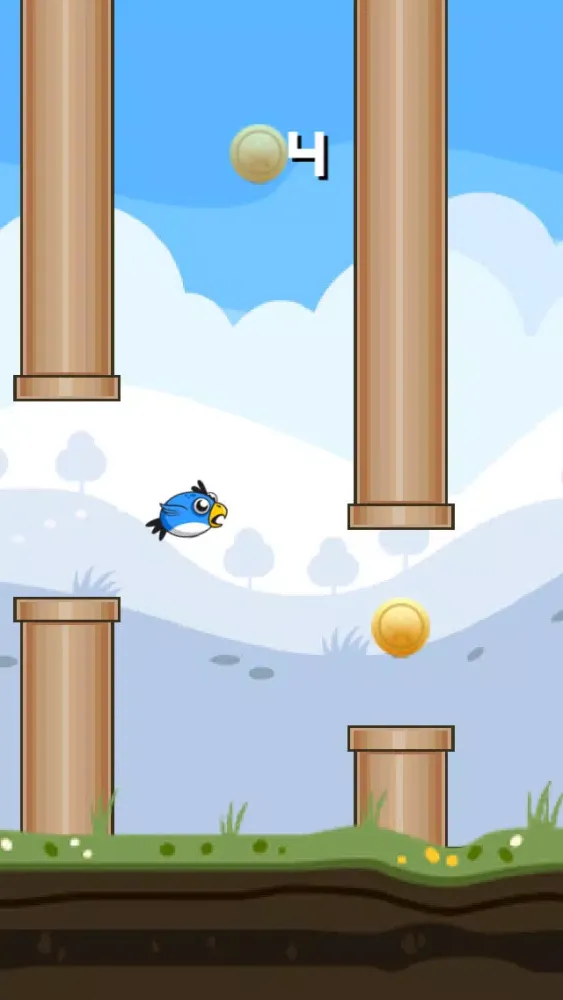 تصاویر Flappy Blue Bird Original- A clumsy Bird's impossible journey