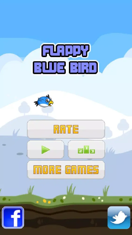 تصاویر Flappy Blue Bird Original- A clumsy Bird's impossible journey
