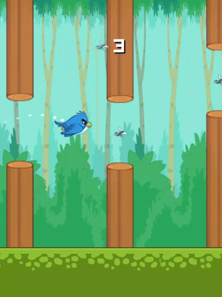 Tiny Flappy Hungry Bird - A clumsy little bird's endless search for food iPad 应用截图