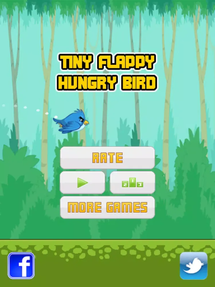 Tiny Flappy Hungry Bird - A clumsy little bird's endless search for food iPad 应用截图