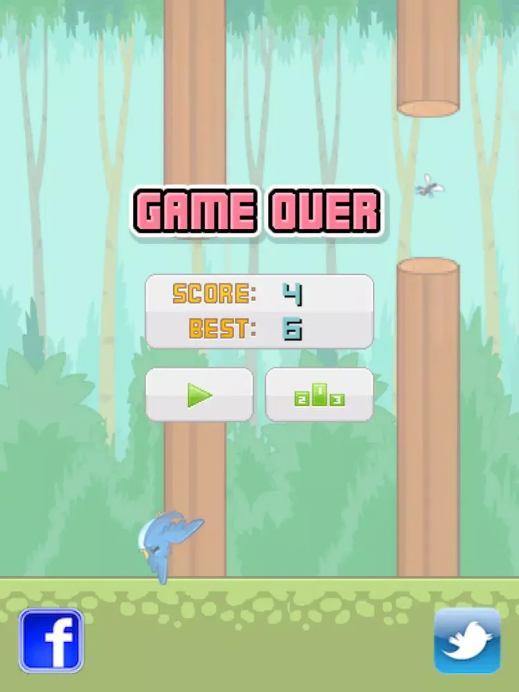 Tiny Flappy Hungry Bird - A clumsy little bird's endless search for food iPad 应用截图