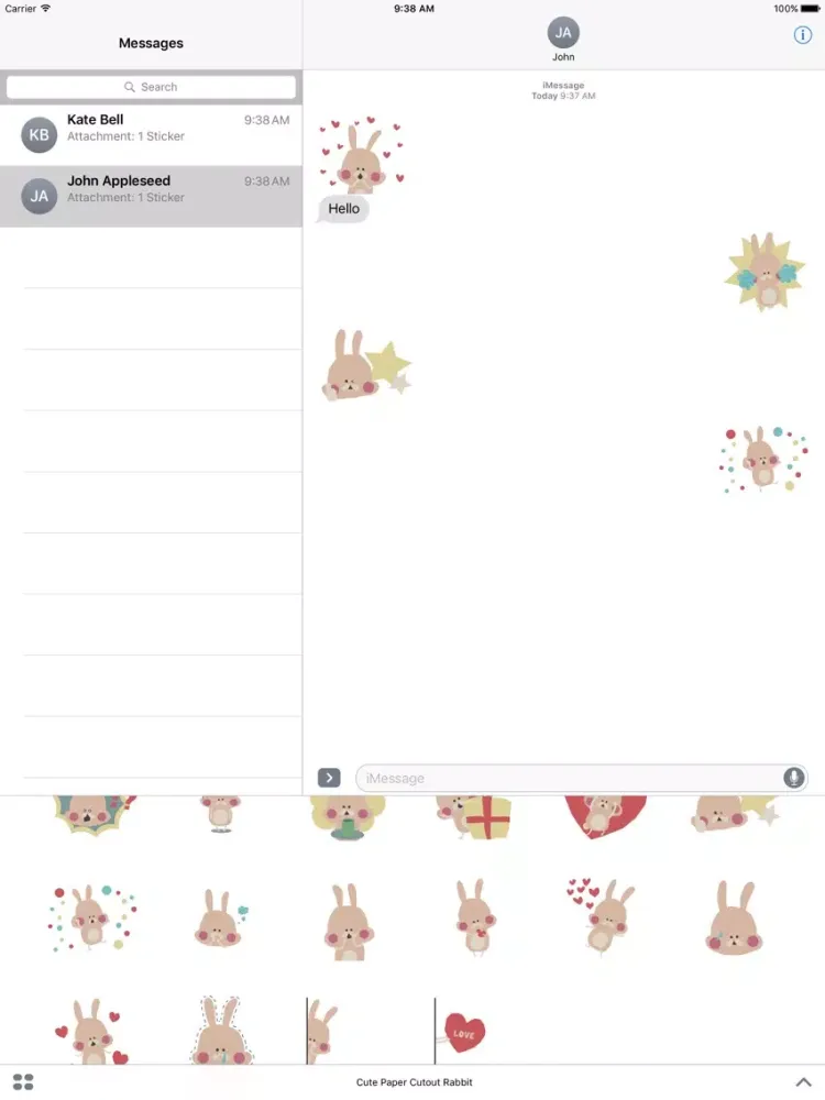 Cute Paper Cutout Rabbit iPad  Ekran Görüntüleri
